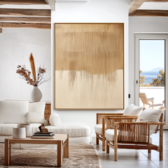 Vertical Stillness – Wabi-Sabi Textured Abstract Wall Art
