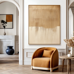 Vertical Stillness – Wabi-Sabi Textured Abstract Wall Art