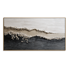 Waves of Serenity – Hand-Painted Textured Ocean Canvas Art hand-painted wall art