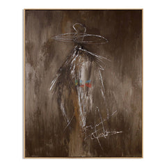 Wide Brim Shadow Figure – Abstract Contemporary Wall Art hand-painted wall art