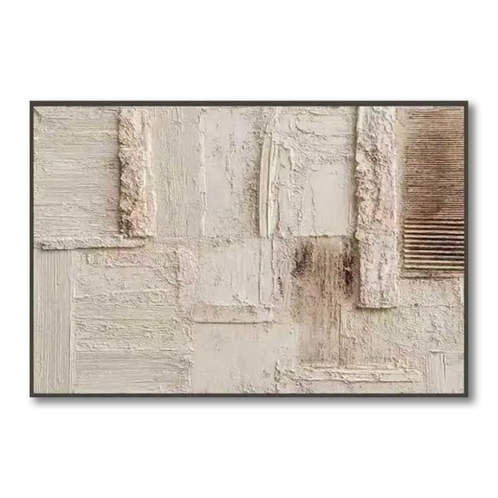 Quiet Geometry – Textured Abstract Wall Art for Modern Interiors hand-painted wall art