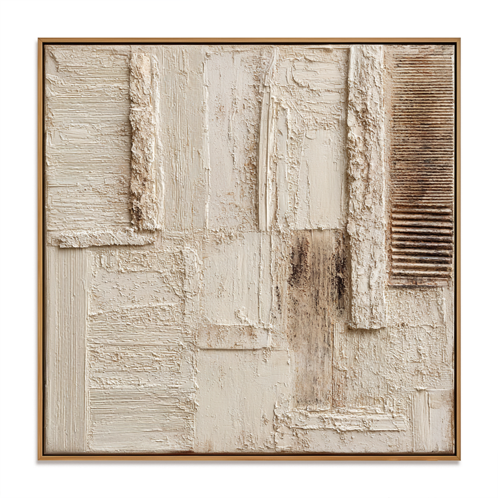 Quiet Structure – Wabi-Sabi Textured Wall Art hand-painted wall art
