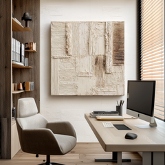 Quiet Structure – Wabi-Sabi Textured Wall Art