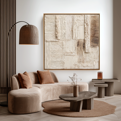 Quiet Structure – Wabi-Sabi Textured Wall Art
