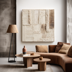 Quiet Structure – Wabi-Sabi Textured Wall Art