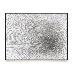Radiant Burst – White Textured Abstract Painting on Canvas