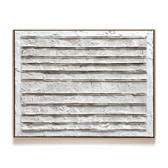 Silent Structure – White Linear Textured Abstract Painting