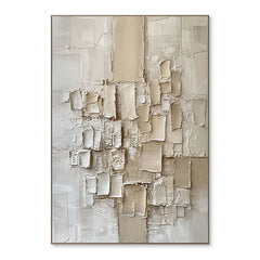 Neutral Dimensions – Hand-Painted Textured Abstract Canvas Art hand-painted wall art