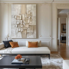 Neutral Dimensions – Hand-Painted Textured Abstract Canvas Art