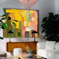 Large Abstract Oil Painting On Canvas Vibrant Colorful Modern Acrylic Painting Original Wall Art Home Decoration