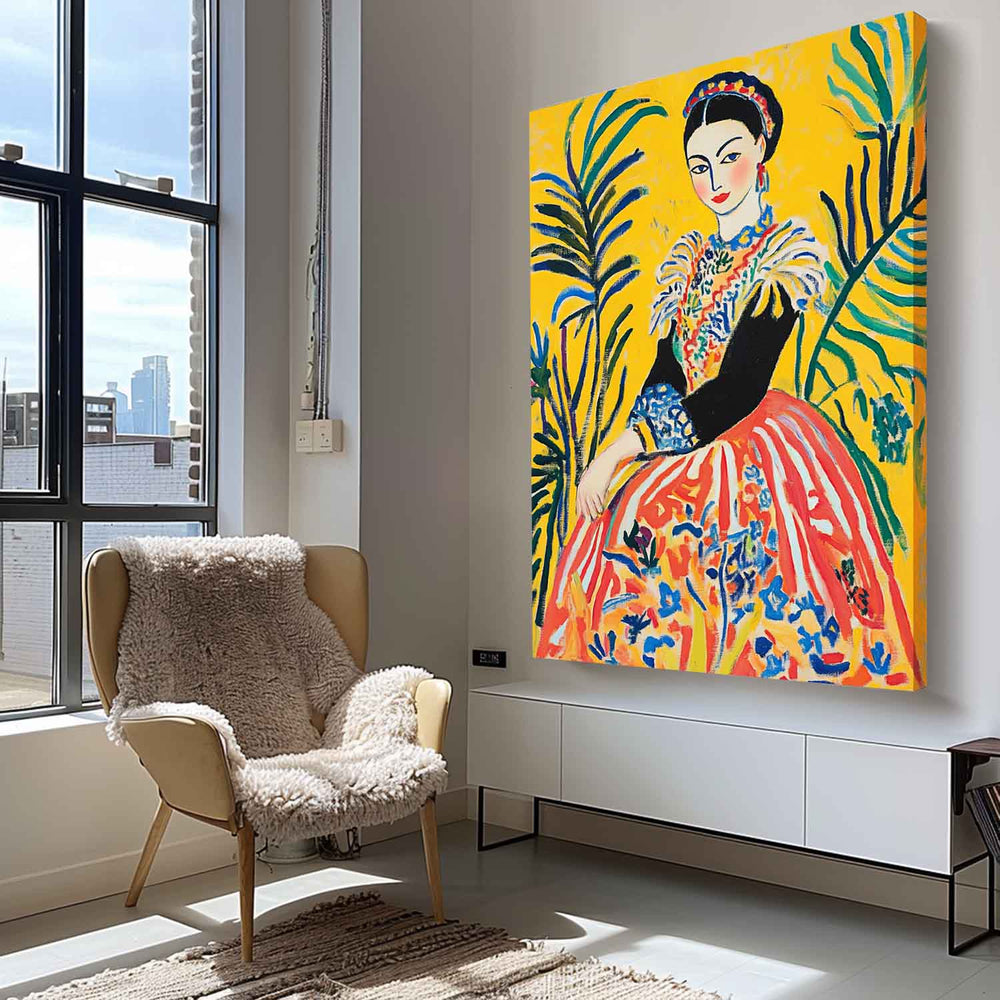 Lady In Gold Painting Artwork Beautiful Girl In A Romantic Vintage Style Gorgeous Original Modern Wall Art