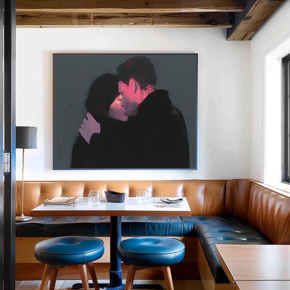  Large Man And Woman Wall Art High Quality Warm Color Abstract Figure Oil Paintin Original Artwork Home Decor