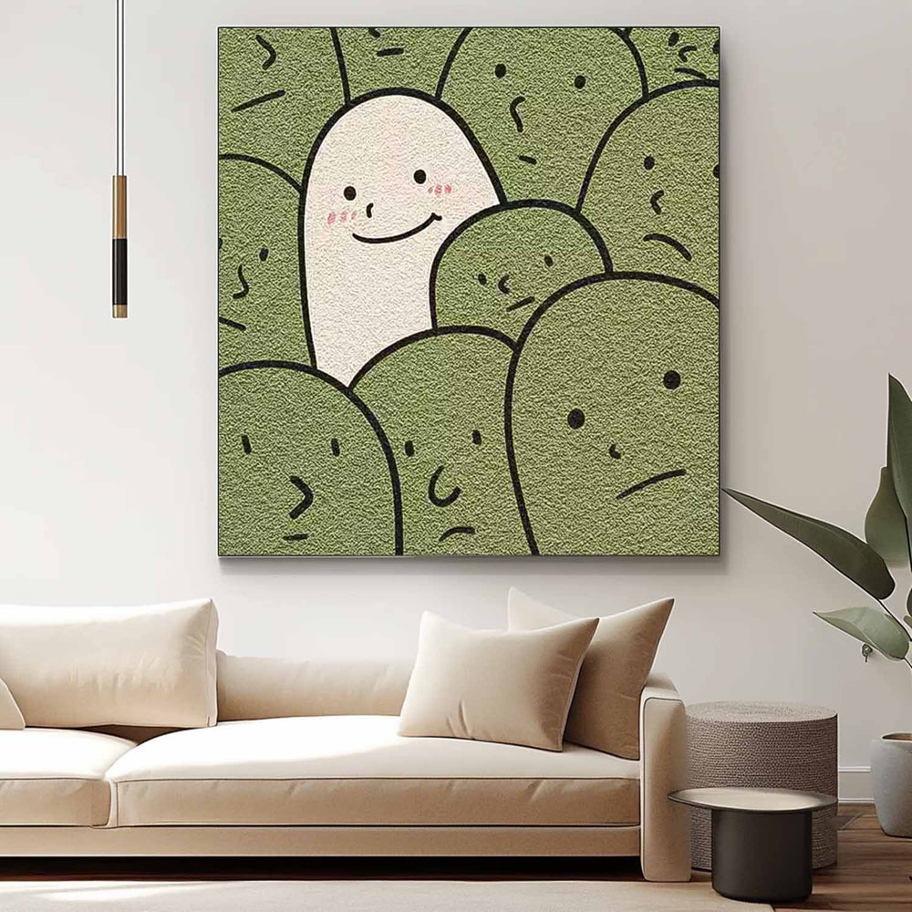 Modern Minimalist Canvas Acrylic Painting Large Interesting Simple Strokes Abstract Wall Art For Living Room