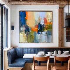 Modern Textured Artwork Warm Coloeful Original Hand-painted Canvas Wall Art Large Abstract Oil Painting