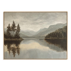 Misty Highland Lake – Landscape Wall Art hand-painted wall art