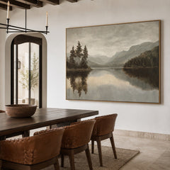 Misty Highland Lake – Landscape Wall Art