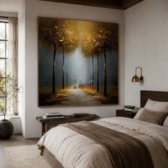 Golden Silence Avenue – Landscape Wall Art