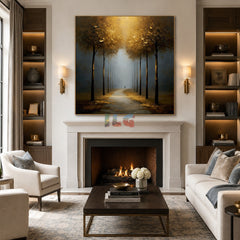 Golden Silence Avenue – Landscape Wall Art