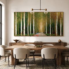 Green Birch Avenue – Landscape Wall Art
