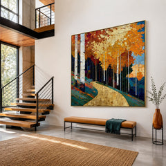 Amberwood Birch Path – Landscape Wall Art