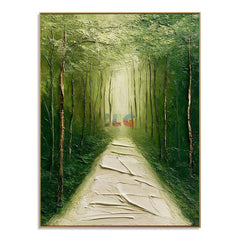 Verdant Forest Path – Landscape Wall Art hand-painted wall art