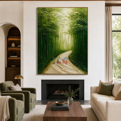 Emerald Woodland Curve – Landscape Wall Art