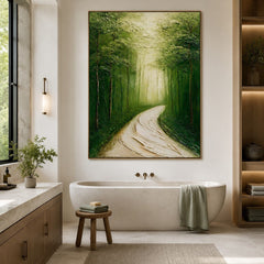 Emerald Woodland Curve – Landscape Wall Art