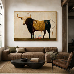 Ornate Golden Longhorn – Western Animal Wall Art
