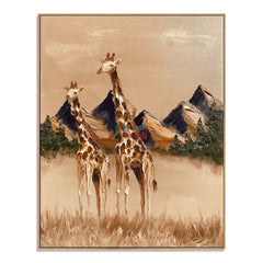 Mountain Giraffe Pair – Animal Wall Art hand-painted wall art