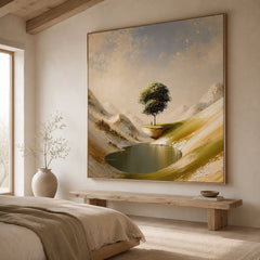 Solitary Tree Valley – Mountain Landscape Wall Art