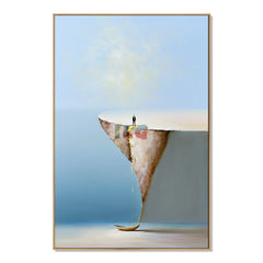 Beyond the Floating Edge – Minimalist Surreal Landscape Wall Art hand-painted wall art