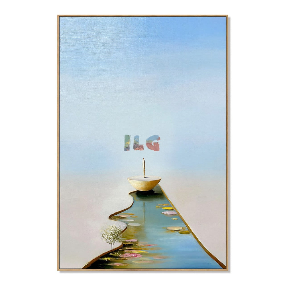 A Quiet Passage Beyond – Minimalist Surreal Landscape Wall Art hand-painted wall art