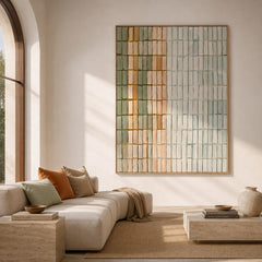 Linen Block Sequence – Neutral Textured Abstract Wall Art