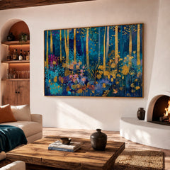 Midnight Gilded Grove – Colorful Botanical Wall Art